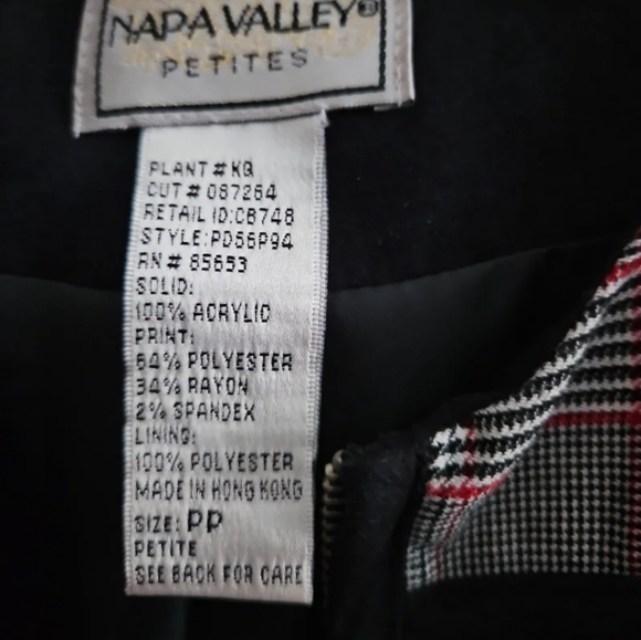 Vtg Napa Valley Black Red Embroidered Flower Patchwork Jacket Size PM. - Picture 5 of 5